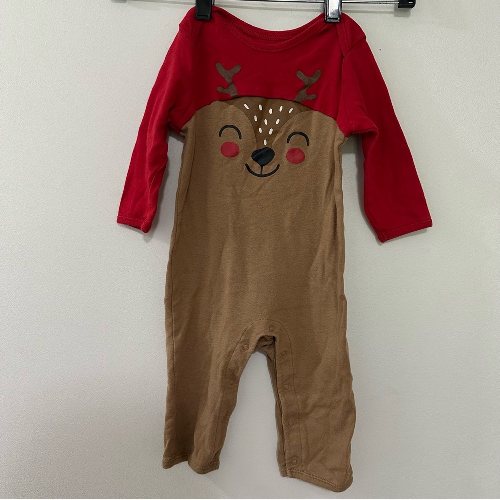 Old Navy Christmas Long Sleeve Uni-sex One Piece Outfit 6-12 Month bundle of 2 - Picture 7 of 11